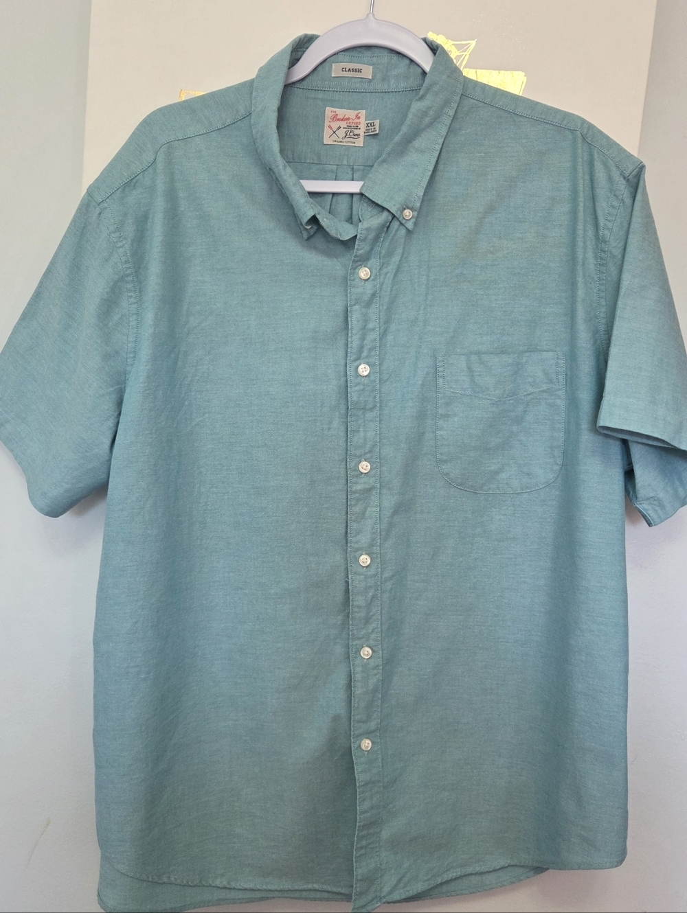 J Crew Classic The Broken In Button Down Oxford Organic Cotton Shirt Size XXL